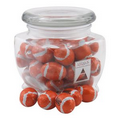 3 1/8" Howard Glass Jar w/ Chocolate Footballs